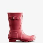 Hunter Women's Original Short Gloss Rain Boots Pink Shiver