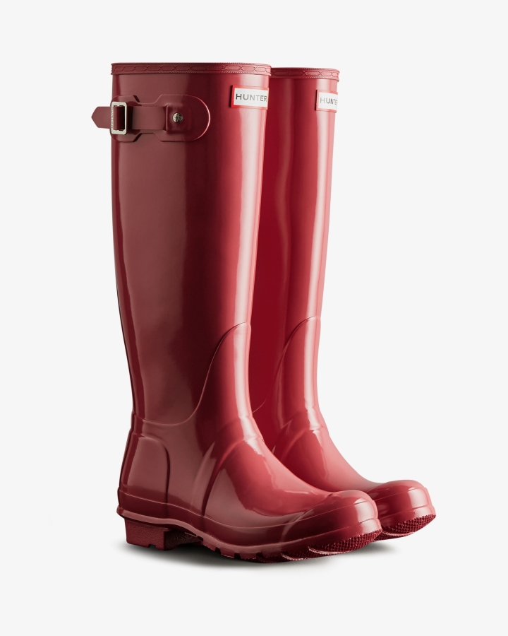 Hunter Women's Original Tall Gloss Rain Boots Glenmore Rose - Image 3