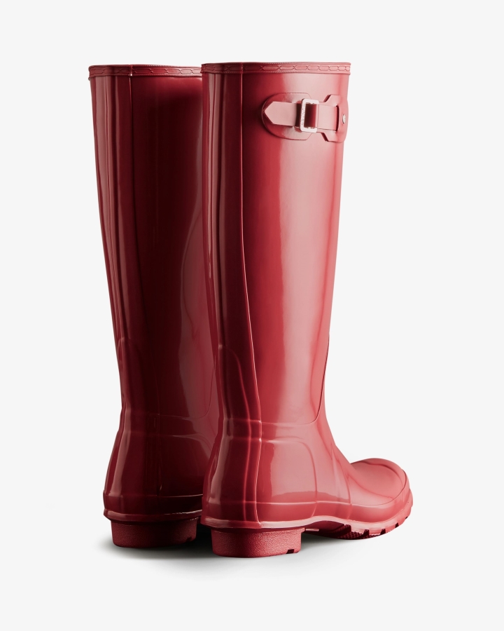 Hunter Women's Original Tall Gloss Rain Boots Glenmore Rose - Image 4