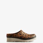 Hunter Women's Play Hybrid Leopard Print Clogs Black-Cast