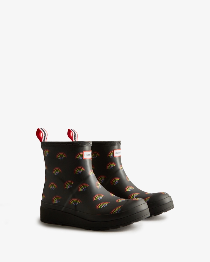 Hunter Women's Play Short Mini Rainbow Rain Boots Mini Rainbow Print - Image 3
