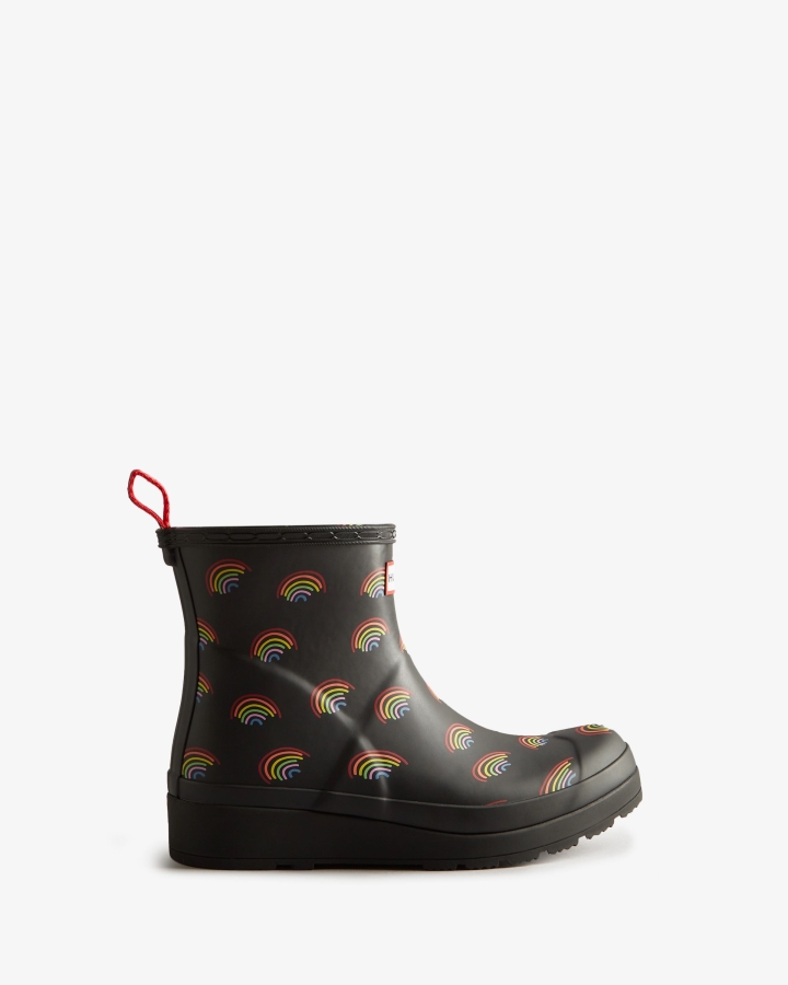 Hunter Women's Play Short Mini Rainbow Rain Boots Mini Rainbow Print - Image 1
