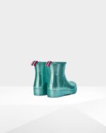 Hunter Women's Play Short Nebula Rain Boots Blue Spruce - Image 4