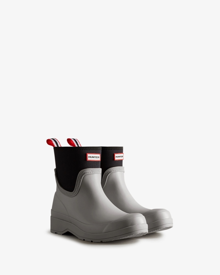 Hunter Women's Play Short Neoprene Rain Boots Steall Light Grey - Image 3