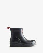 Hunter Women's Play Short Pearlized Rain Boots Black