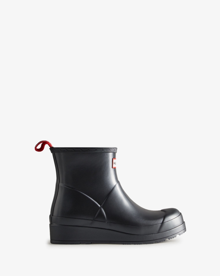 hunter_womens_play_short_pearlized_rain_boots_black.jpg Hunter Women's Play Short Pearlized Rain Boots Black - Image 1