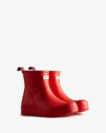 Hunter Women's Play Short Rain Boots Logo Red - Image 3