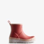 Hunter Women's Play Short Speckle Rain Boots Glenmore Rose-Azalea Pink-Spurrey White