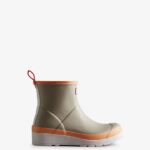 Hunter Women's Play Short Speckle Rain Boots Steall Grey-Summit Rise Peach-Spurrey White