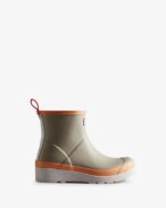 Hunter Women's Play Short Speckle Rain Boots Steall Grey-Summit Rise Peach-Spurrey White