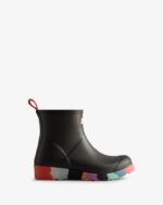 Hunter Women's Play Short Stripe Sole Rain Boots Black - Multi Sole - Image 2