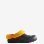 Hunter Women's Play Vegan Shearling Insulated Clogs Black-Nomad Orange
