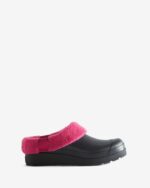 Hunter Women's Play Vegan Shearling Insulated Clogs Black-Prismatic Pink - Image 2
