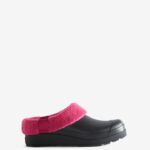 Hunter Women's Play Vegan Shearling Insulated Clogs Black-Prismatic Pink