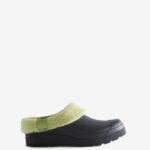 Hunter Women's Play Vegan Shearling Insulated Clogs Black-Wild Green