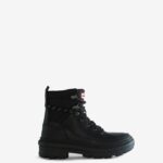 Hunter Women's Rebel Explorer Leather Commando Boots Black