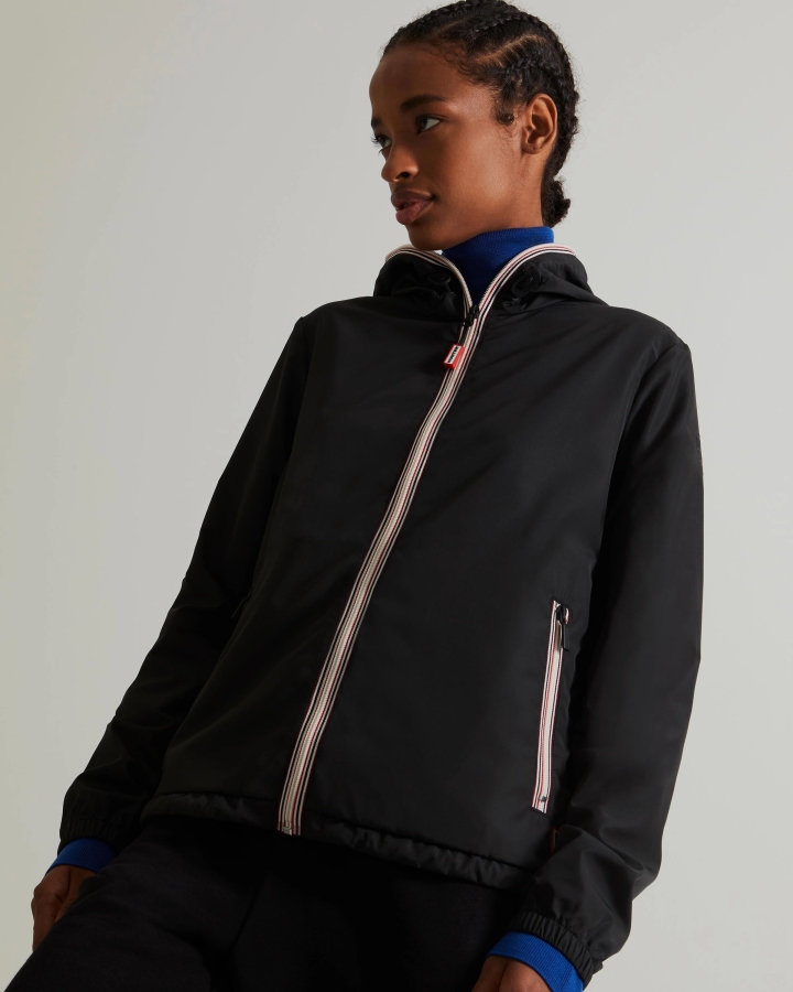 hunter_womens_recycled_lightweight_packable_jacket_black.jpg Hunter Women's Recycled Lightweight Packable Jacket Black - Image 1