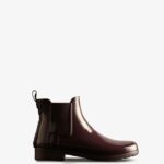 Hunter Women's Refined Gloss Slim Fit Chelsea Boots Cherry Brandy