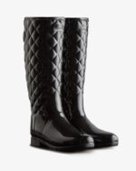 Hunter Women's Refined Slim Fit Adjustable Quilted Tall Rain Boots Black - Image 3