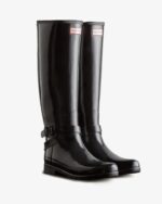 Hunter Women's Refined Slim Fit Adjustable Tall Gloss Rain Boots Black - Image 3