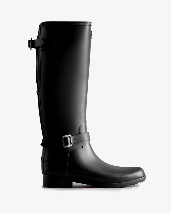 hunter_womens_refined_slim_fit_adjustable_tall_rain_boots_black.jpg Hunter Women's Refined Slim Fit Adjustable Tall Rain Boots Black - Image 1