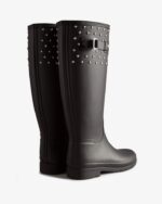 Hunter Women's Refined Slim Fit Tall Stud Cuff Rain Boots Black - Image 4