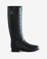 Hunter Women's Refined Slim Fit Vertical Quilted Tall Rain Boots Black - Image 2