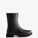 Hunter Women's Refined Stitch Detail Short Rain Boots Black
