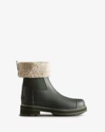 Hunter Women's Refined Stitch Roll Top Vegan Shearling Boots Arctic Moss Green - Image 2