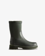 Hunter Women's Refined Stitch Roll Top Vegan Shearling Boots Arctic Moss Green - Image 3