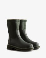Hunter Women's Refined Stitch Roll Top Vegan Shearling Boots Arctic Moss Green - Image 4