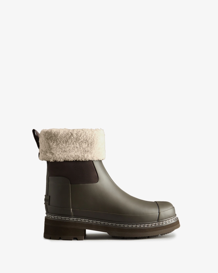 Hunter Women's Refined Stitch Roll Top Vegan Shearling Boots Bitter Chocolate - Image 2