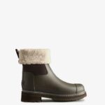 Hunter Women's Refined Stitch Roll Top Vegan Shearling Boots Bitter Chocolate
