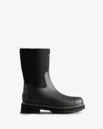 Hunter Women's Refined Stitch Roll Top Vegan Shearling Boots Black - Image 3