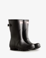 Hunter Women's Short Back Adjustable Rain Boots Black - Image 3