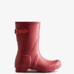 Hunter Women's Short Back Adjustable Rain Boots Glenmore Rose-Sun-Cup Orange