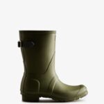 Hunter Women's Short Back Adjustable Rain Boots Ismarken Olive-Artic Moss Green