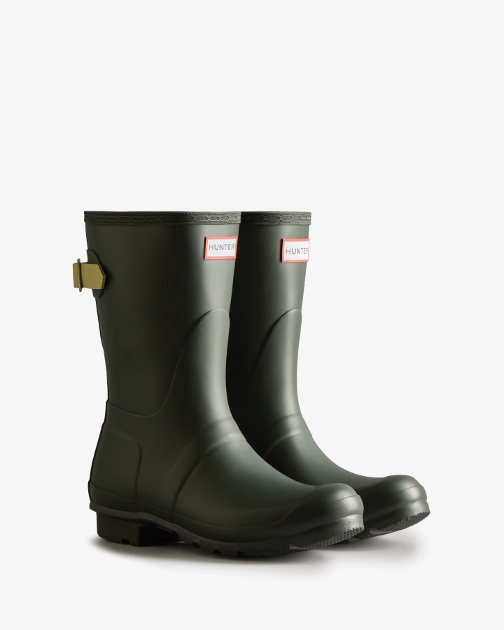 Hunter Women's Short Back Adjustable Rain Boots Maa Green-Wild Green - Image 3