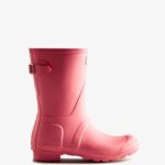 Hunter Women's Short Back Adjustable Rain Boots Pink Shiver