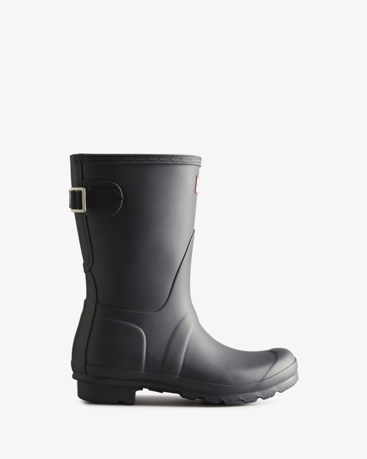Hunter Women's Short Back Adjustable Two-Tone Rain Boots Black Ice-Black - Image 2