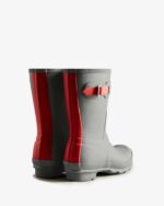 Hunter Women's Short Insulated Rain Boots Tundra Grey-Red Chill - Image 4