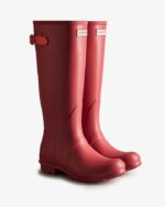 Hunter Women's Tall Back Adjustable Rain Boots Glenmore Rose-Sun-Cup Orange - Image 3