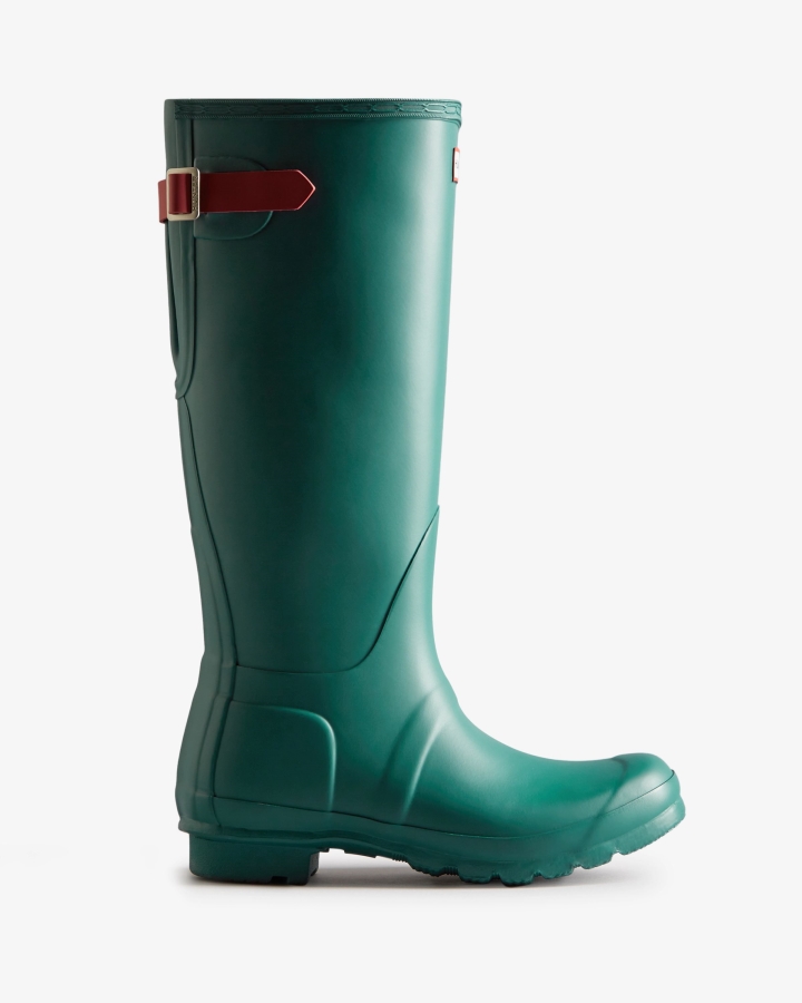 Hunter Women's Tall Back Adjustable Rain Boots Loch Awe Blue-Glenmore Rose - Image 2
