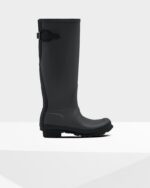 Hunter Women's Tall Back Adjustable Rain Boots Luna Grey-Black - Image 2
