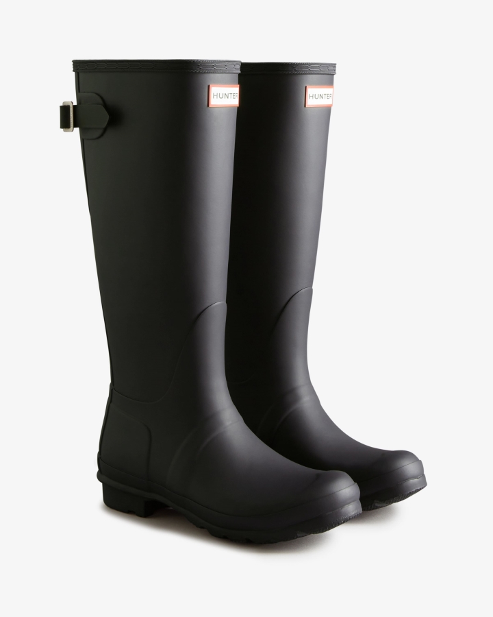 Hunter Women's Tall Back Adjustable Two-Tone Rain Boots Black Ice-Black - Image 3