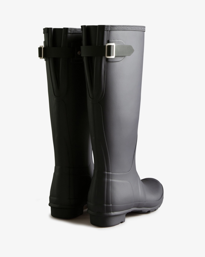 Hunter Women's Tall Back Adjustable Two-Tone Rain Boots Black Ice-Black - Image 4