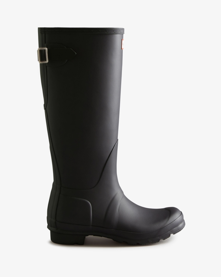 Hunter Women's Tall Back Adjustable Two-Tone Rain Boots Black Ice-Black - Image 1
