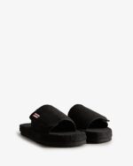Hunter Women's Terry Towelling Beach Platform Adjustable Slide Black - Image 3