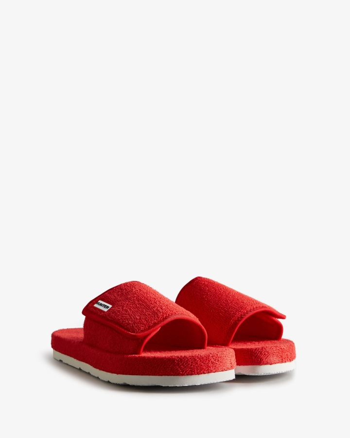 Hunter Women's Terry Towelling Beach Platform Adjustable Slide Hunter Red - Image 3