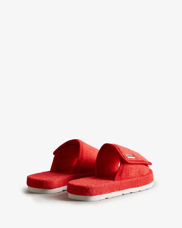 Hunter Women's Terry Towelling Beach Platform Adjustable Slide Hunter Red - Image 4